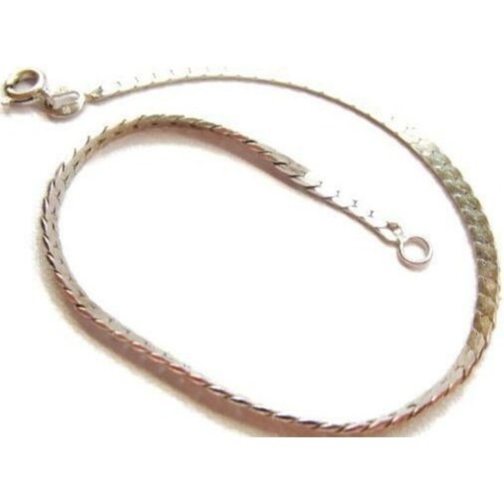 7" Bracelet Sterling Silver 925 Patina Grams 2.21 Vintage